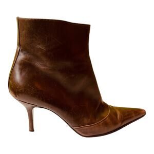 Dolce & Gabbana Italy Womens Stiletto Brown Leather Heeled Ankle Boots EU 38